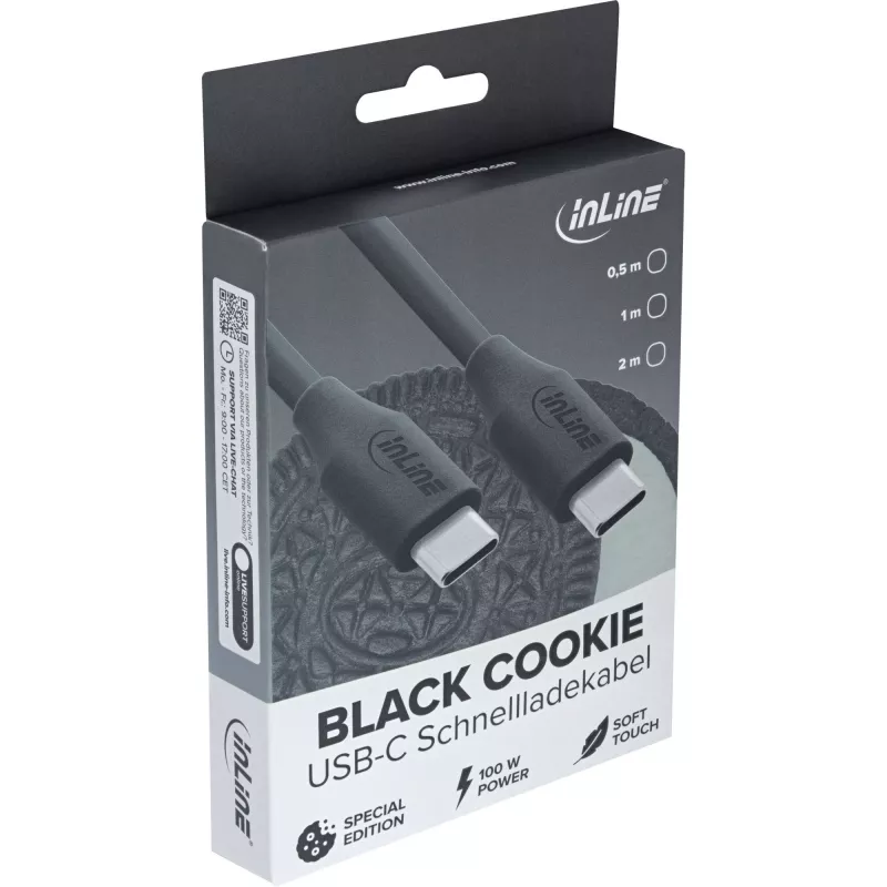 InLine 35891 USB kábel USB 2.0 1 m USB-C čierny