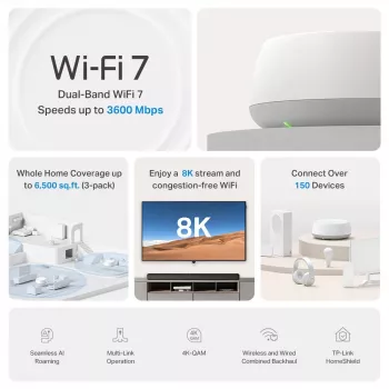TP-Link DECO BE22 dvojpásmové (2,4 GHz / 5 GHz) Wi-Fi 7 (802.11be) biela 2 Intern