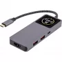 USB-C rozhranie hub InLine 35392D USB 3.2 Gen 2 Type-C host na HDMI, USB-A, USB-C 10000 Mbit/s sivý