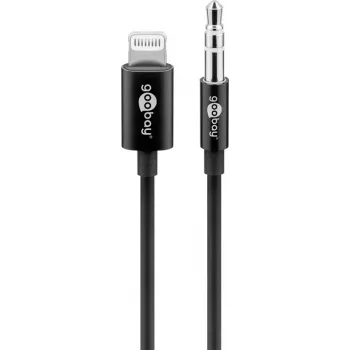Audio prepojovací kábel Goobay Apple Lightning na 3,5 mm 1 m čierny
