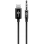 Audio prepojovací kábel Goobay Apple Lightning na 3,5 mm 1 m čierny