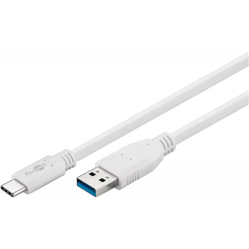 USB kábel Goobay 67188 USB 3.2 Gen 1 1 m USB C USB A biely