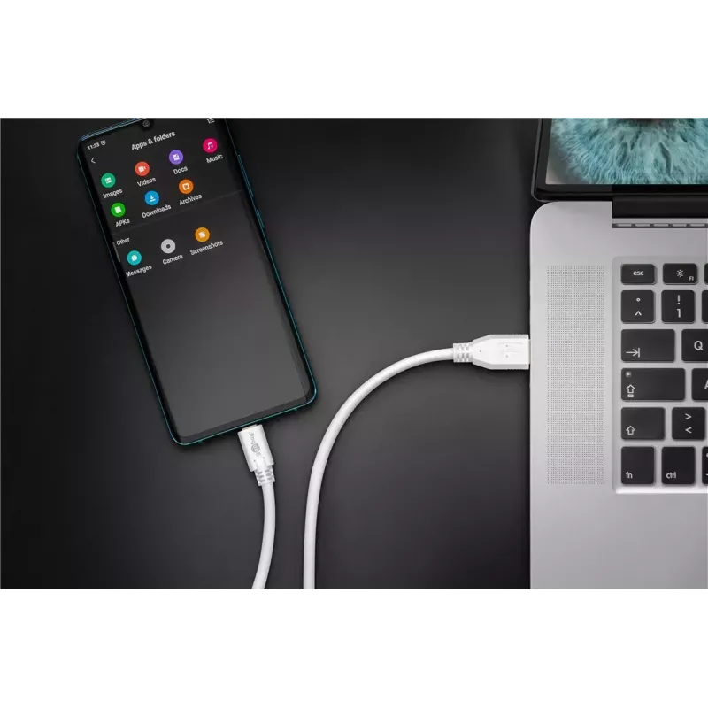 USB kábel Goobay 67188 USB 3.2 Gen 1 1 m USB C USB A biely