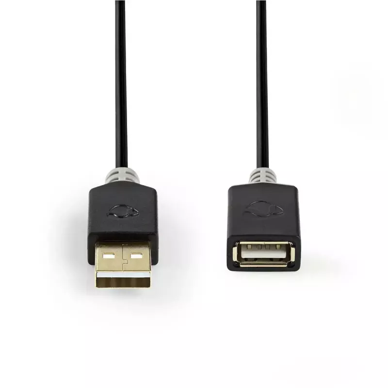 USB kábel Nedis CCBW60010AT20 2 m USB 2.0 USB A antracitový