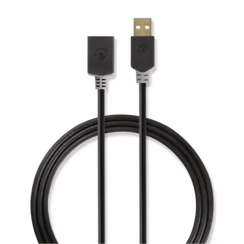 USB kábel Nedis CCBW60010AT20 2 m USB 2.0 USB A antracitový