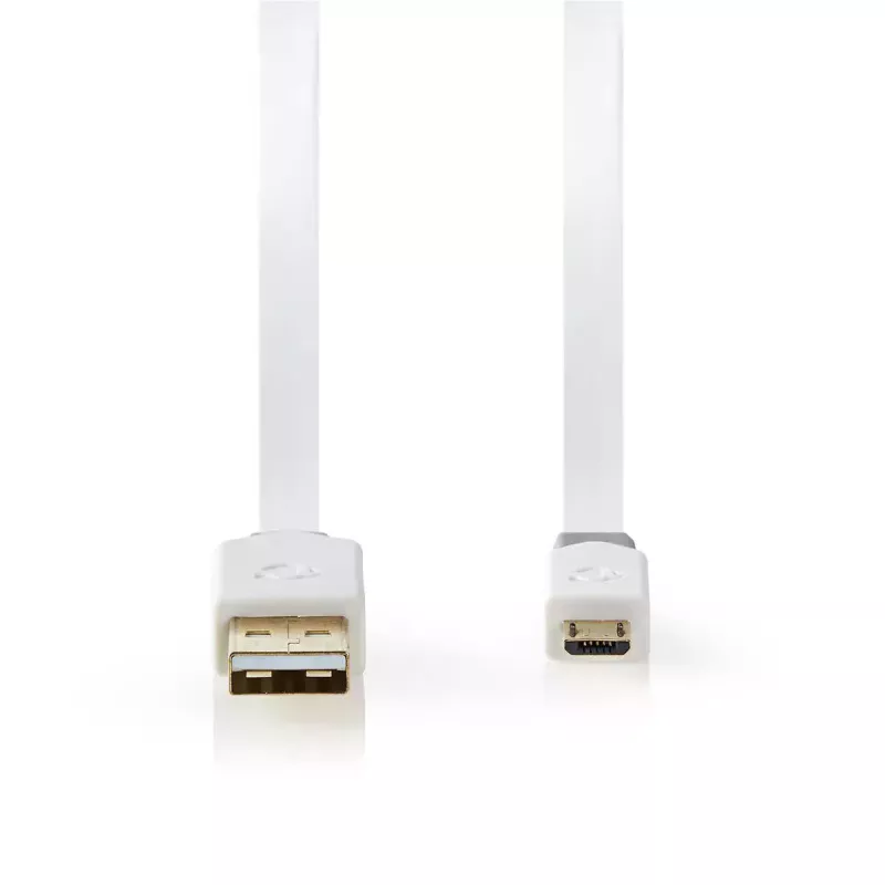 USB kábel Nedis CCBW60500WT10 1 m USB 2.0 A na Micro-USB B biely