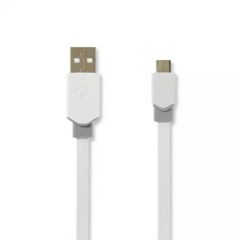 USB kábel Nedis CCBW60500WT10 1 m USB 2.0 A na Micro-USB B biely