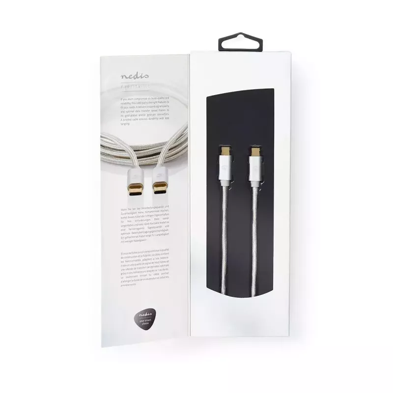 USB kábel Nedis CCTB60700AL20 2m USB C hliník USB 2.0