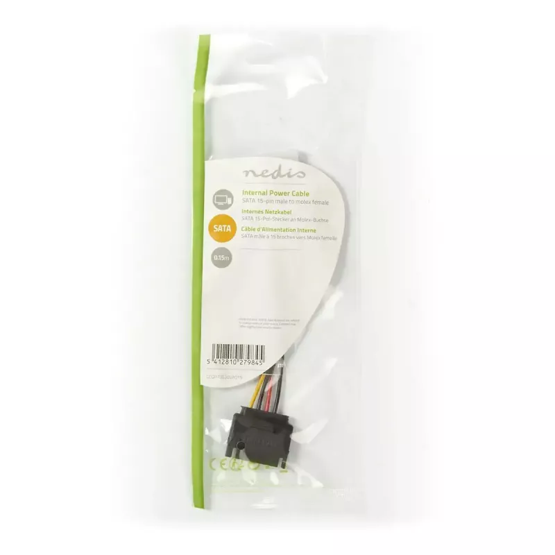Nedis CCGP73520VA015 interný napájací kábel 0,15 m 2 x SATA 15-pinový Molex 4-pinový