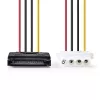 Nedis CCGP73530VA015 interný napájací kábel 0,15 m SATA 15-pinový Molex 4-pinový