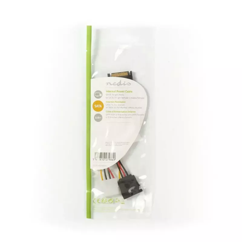 Nedis CCGP73555VA015 interný napájací kábel 0,15 m SATA 15-pinový Molex