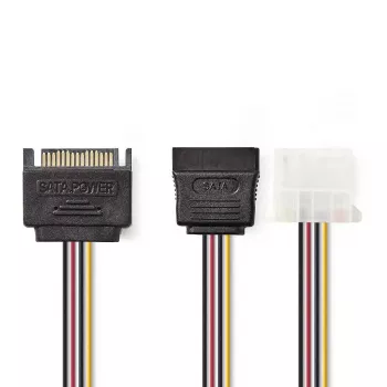 Nedis CCGP73555VA015 interný napájací kábel 0,15 m SATA 15-pinový Molex