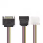 Nedis CCGP73555VA015 interný napájací kábel 0,15 m SATA 15-pinový Molex