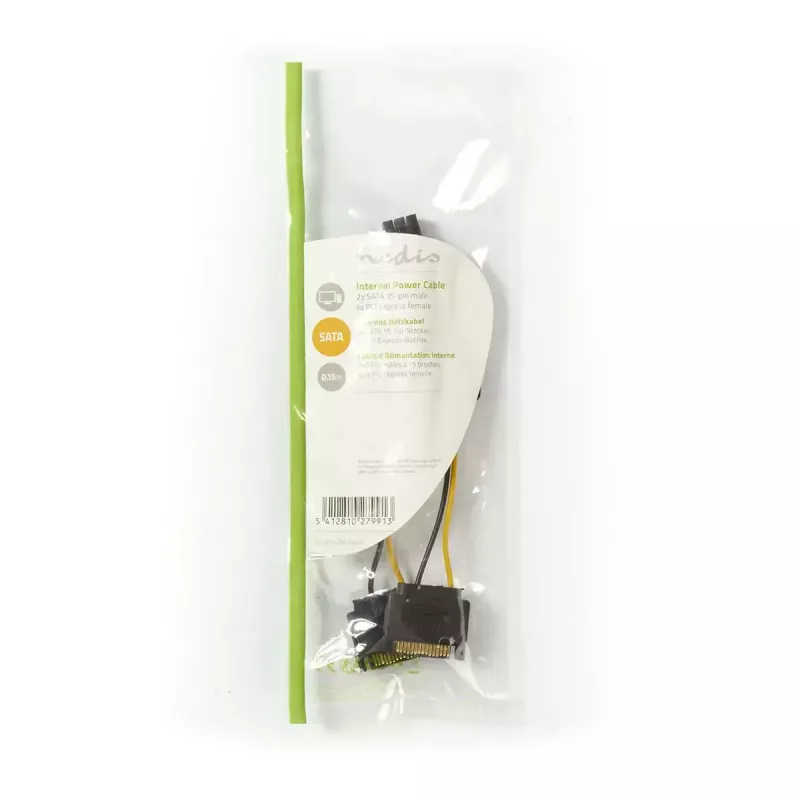 Interný napájací kábel Nedis CCGP74205VA015 0,15 m 2 x SATA 15-pin PCI-E 6-pin
