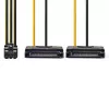 Interný napájací kábel Nedis CCGP74205VA015 0,15 m 2 x SATA 15-pin PCI-E 6-pin