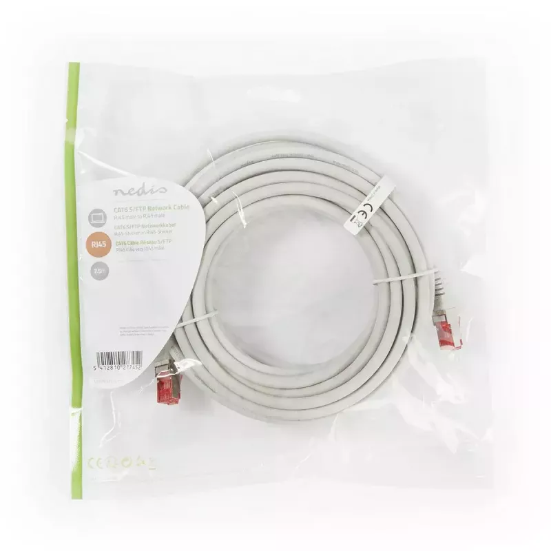 Sieťový kábel Nedis CCGP85221GY75 7,5 m Cat6 SF/UTP