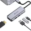 Notebook dock HYPER HD41-GL USB 2.0 Type-C čierny sivý
