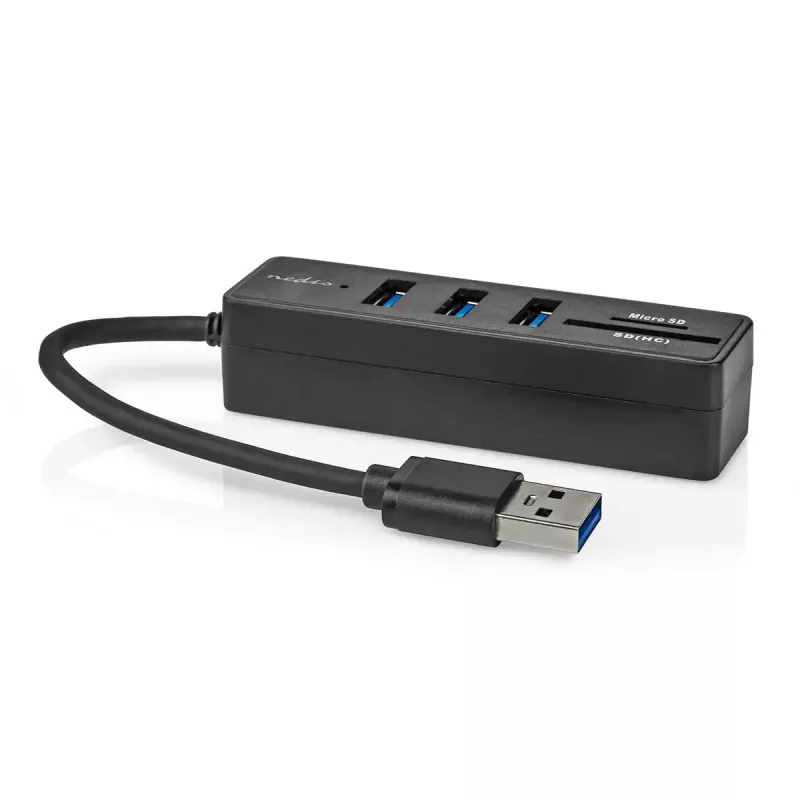 USB hub Nedis CCGB61250BK01 USB 3.2 Gen 1 Type-A 5000 Mbit/s čierny