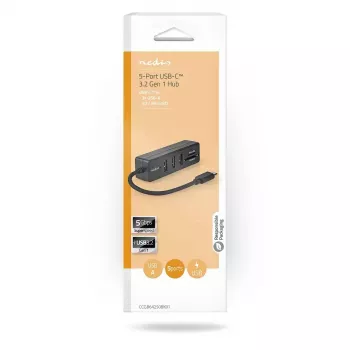 Notebook dock Nedis CCGB64250BK01 káblový USB Type-C čierny 5 Gbit/s