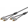 Audio kábel WENTRONIC Goobay 65291 — 2×RCA samec na 2×RCA samec, 0,5 m, meď, pozlátené kontakty, magneticky tienený