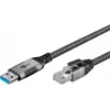 Goobay káblový adaptér USB A RJ-45 15m čierny strieborný