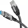 Goobay káblový adaptér USB A RJ-45 15m čierny strieborný