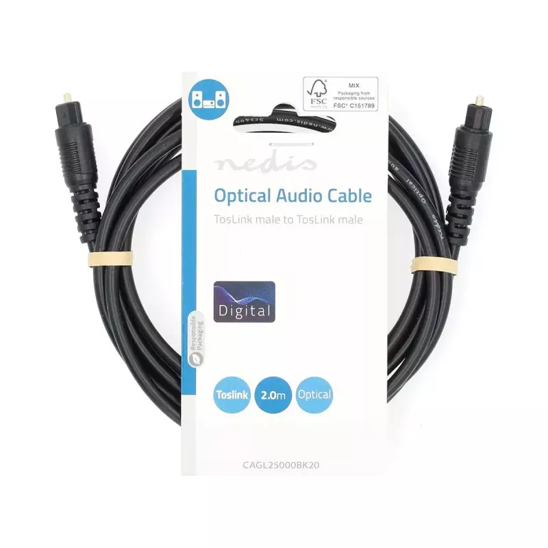 Nedis CAGL25000BK10 audio kábel 1 m TOSLINK čierny