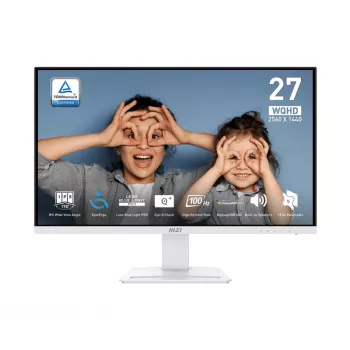 MSI Pro MP273QWDE E2 počítačový monitor 68,6 cm (27 palcov) 2560 x 1440 pixelov Wide Quad HD LCD biely