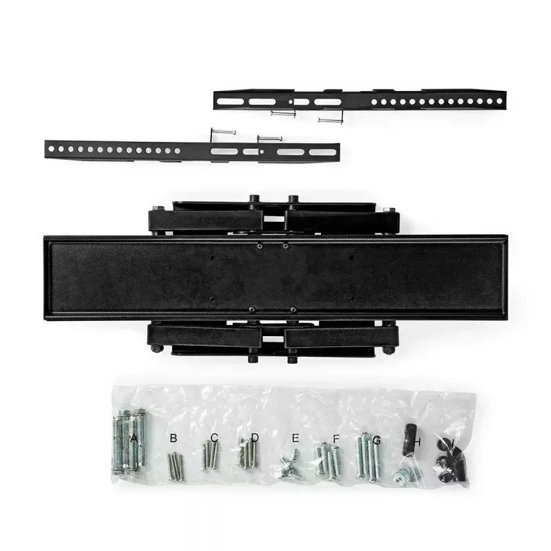Nedis TVWM3551BK plne pohyblivý nástenný držiak TV, 37-80 palcov, max. 35 kg, naklápací, otočný, 6 otočných bodov, oceľ, čierny