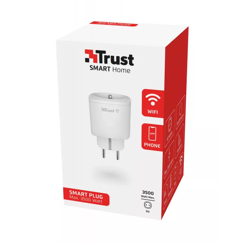 Smart zásuvka Trust 71289 3000 W biela interiérová bezdrôtová Wi-Fi