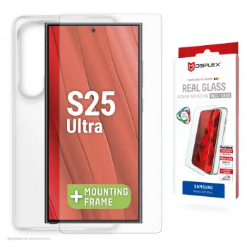 Displex ochranná fólia displeja + puzdro pre Samsung Galaxy S25 Ultra, Eco montážny rámik, odolná proti poškriabaniu