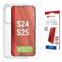 Displex ochranná fólia displeja + puzdro pre Samsung Galaxy S24/S25, Eco montážny rámik, odolná proti poškriabaniu