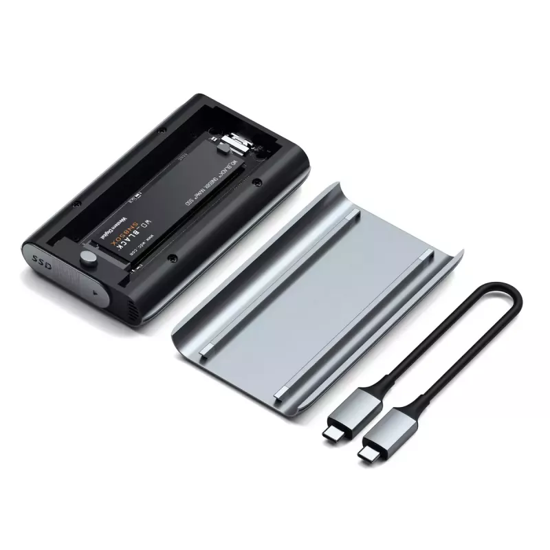 Puzdro na SSD Satechi USB4 NVMe SSD Pro 4 TB 40 Gbit/s sivá transparentná