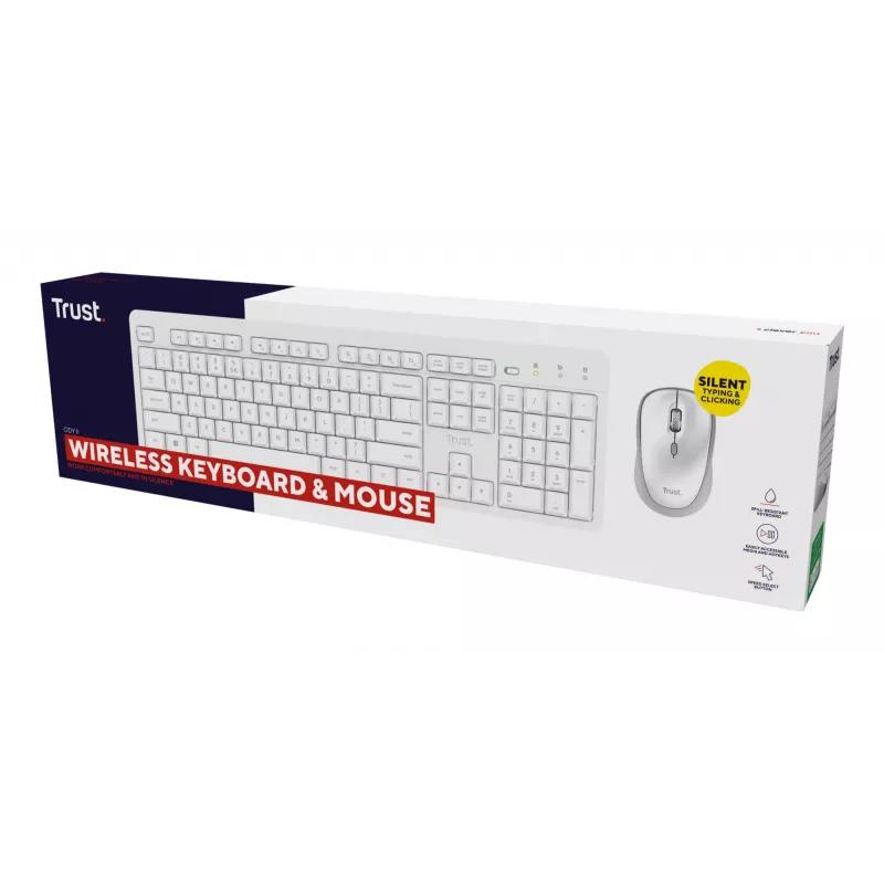Trust Ody II klávesnica myš súčasťou Home/Office RF Wireless nemecká biela