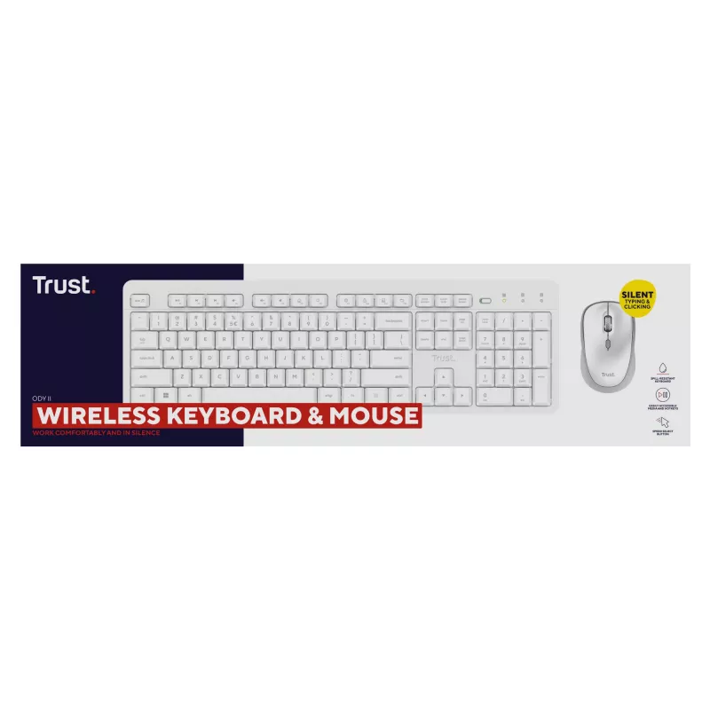 Trust Ody II klávesnica myš súčasťou Home/Office RF Wireless nemecká biela
