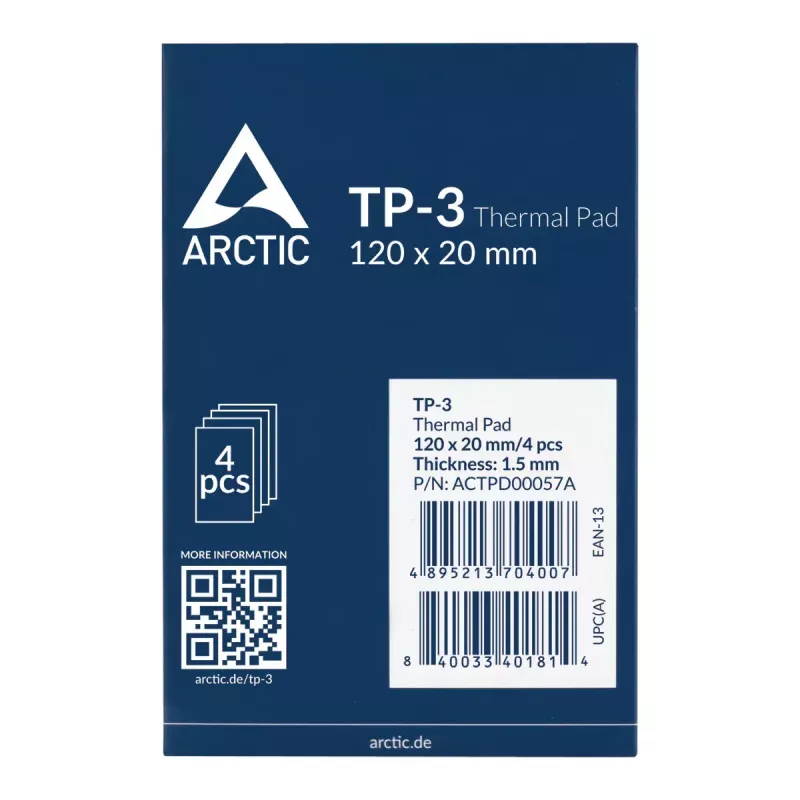 ARCTIC TP-3 Premium Performance tepelná podložka 120 x 20 mm, 1,5 mm