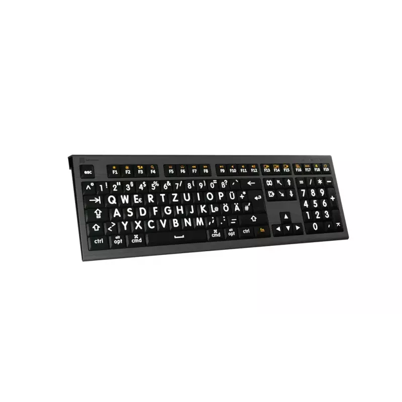 Logickeyboard LKB-LPWB-A2M-DE klávesnica Universal USB QWERTZ nemecká čierna