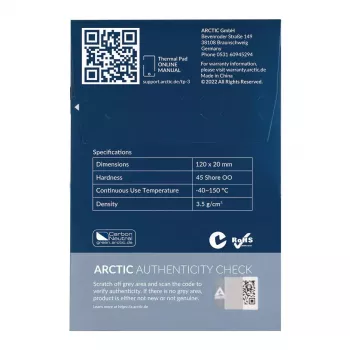 ARCTIC TP-3 Premium-Performance tepelná podložka 120 x 20 mm, 0,5 mm
