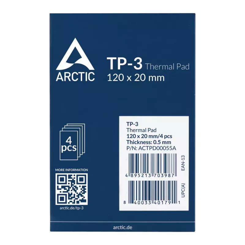 ARCTIC TP-3 Premium-Performance tepelná podložka 120 x 20 mm, 0,5 mm