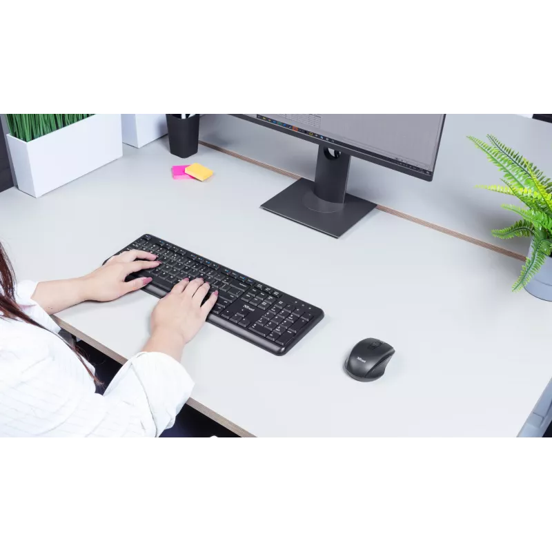 Trust TKM-350 klávesnica myš vrátane Office RF Wireless QWERTZ nemecká čierna