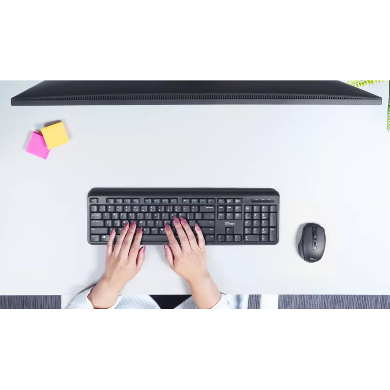 Trust TKM-350 klávesnica myš vrátane Office RF Wireless QWERTZ nemecká čierna