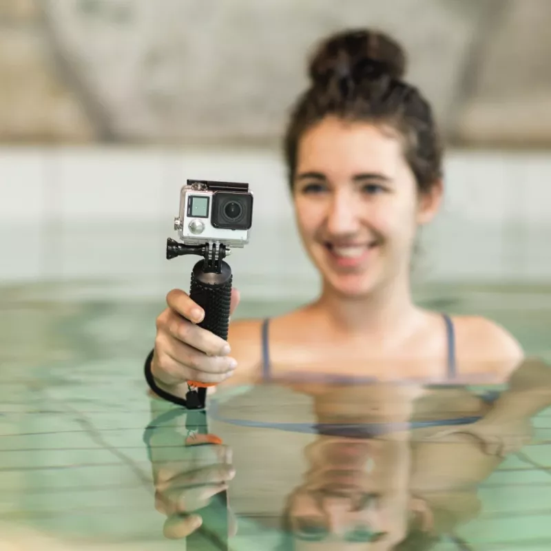 Monopod Hama 00004458 1/4 palca plast čierna červená výška 19 cm