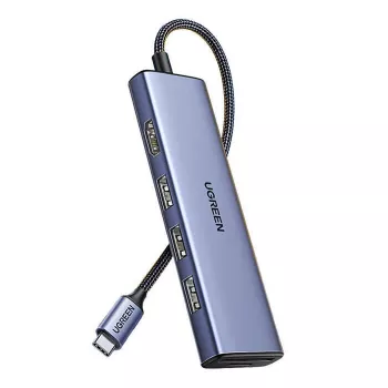 USB Type-C hub UGREEN 20956A s HDMI a USB 3.0, 5 Gbit/s, 4K 3840x2160, strieborný