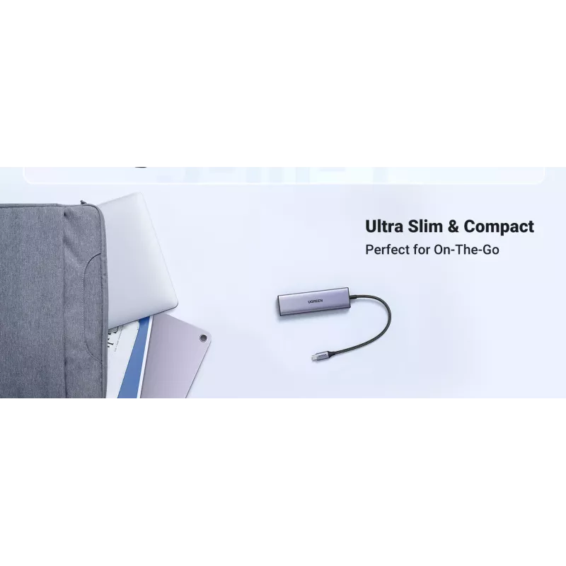USB Type-C hub UGREEN 20956A s HDMI a USB 3.0, 5 Gbit/s, 4K 3840x2160, strieborný