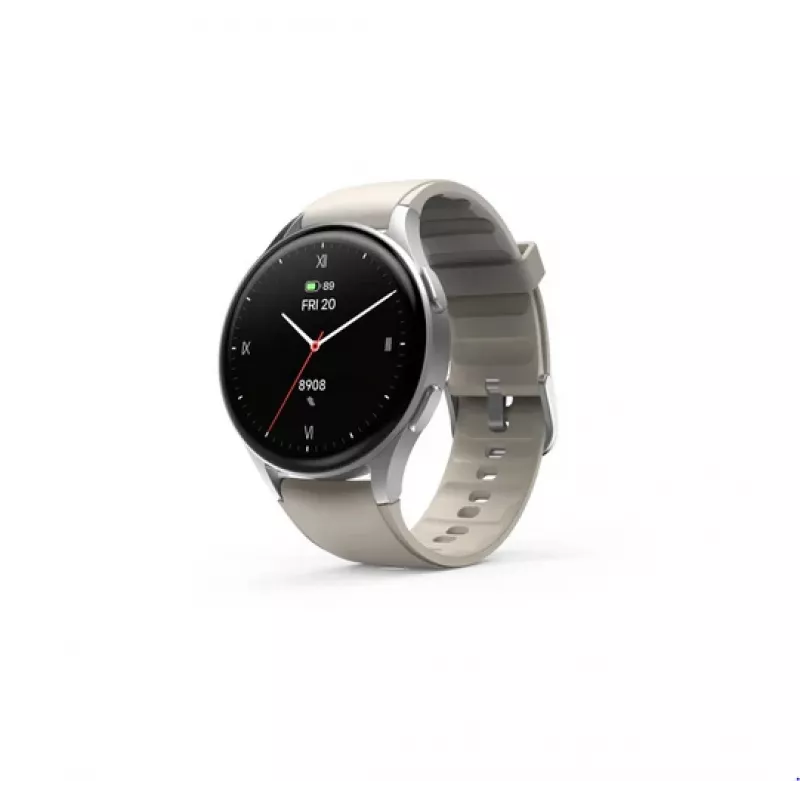 Hama 00178612 Smartwatch 8900, 3,35 cm (1,32 palca) AMOLED, 42 mm, 466 x 466 pixelov, dotykový displej, GPS, strieborná/béžová