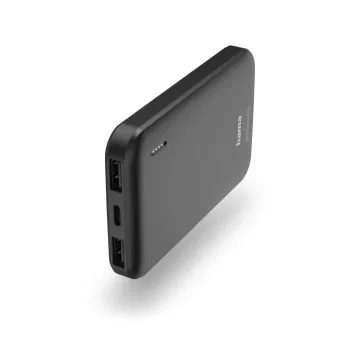Hama Pocket 5 power banka, 5000 mAh, výstupy: 2x USB-A, antracitová