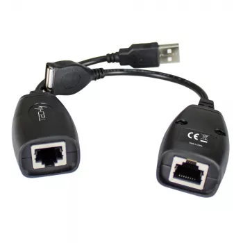 Techly IUSB-EXTENDTY5 USB predlžovač cez Cat.5e/6 kábel do 50 m, USB Type-A na RJ-45, USB 1.1, bez napájacieho zdroja, čierny