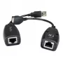 Techly IUSB-EXTENDTY5 predlžovač USB cez kábel Cat.5e/6 do 50 m, USB na RJ-45, čierny