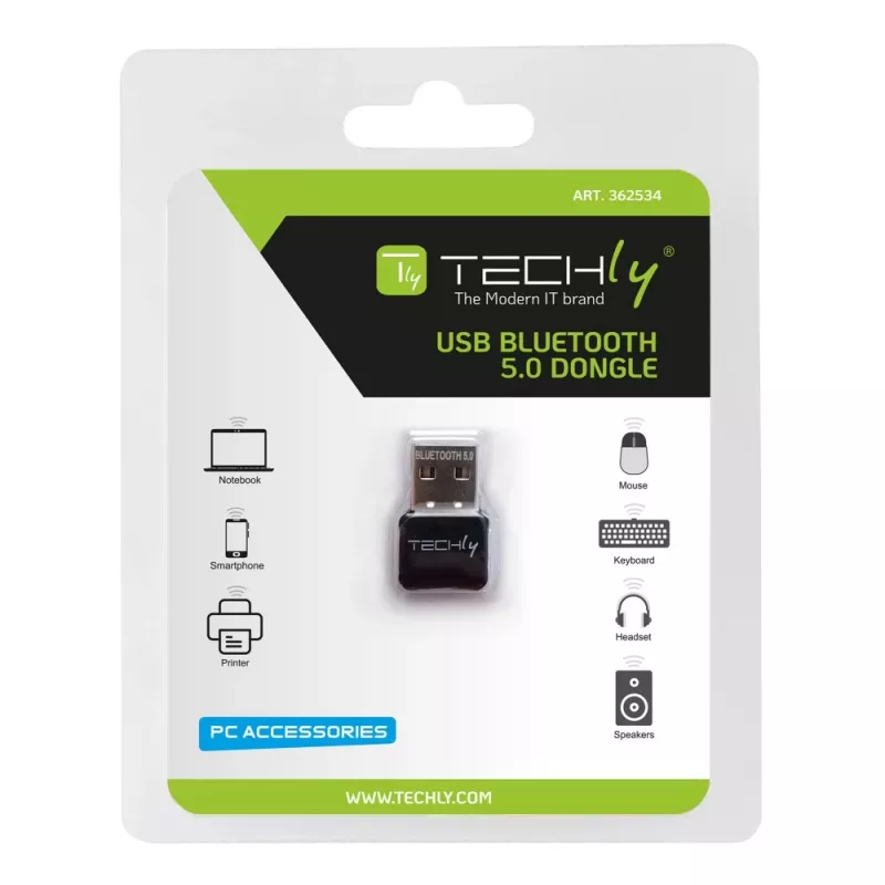 Techly IDATA USB-BLT5 USB Bluetooth 5.0 adaptér, čierny