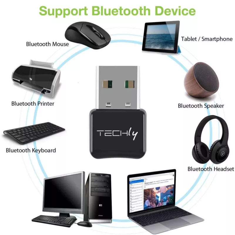 Techly IDATA USB-BLT5 USB Bluetooth 5.0 adaptér, čierny